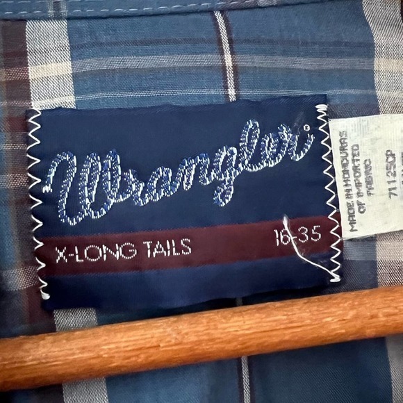 Wrangler X-Long Tails, 16-35, Plaid, Pearl Snap, Button Down Shirt, Long Sleeve - Picture 5 of 11